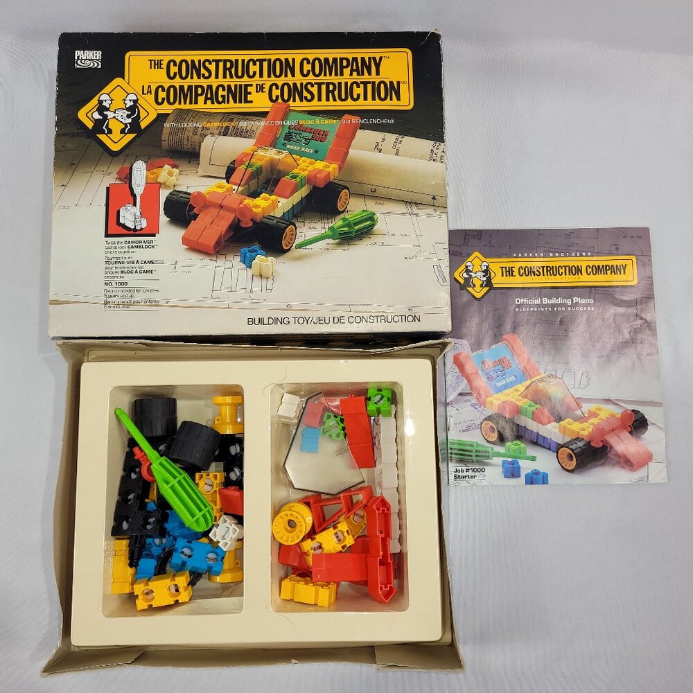 The Construction Company Vintage 1985 Building Block Set by Parker brothers